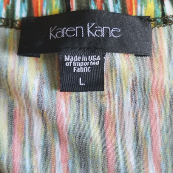 Karen Kane Multi-Colored Scoop Neck Blouse Size Large - Picture 9 of 11
